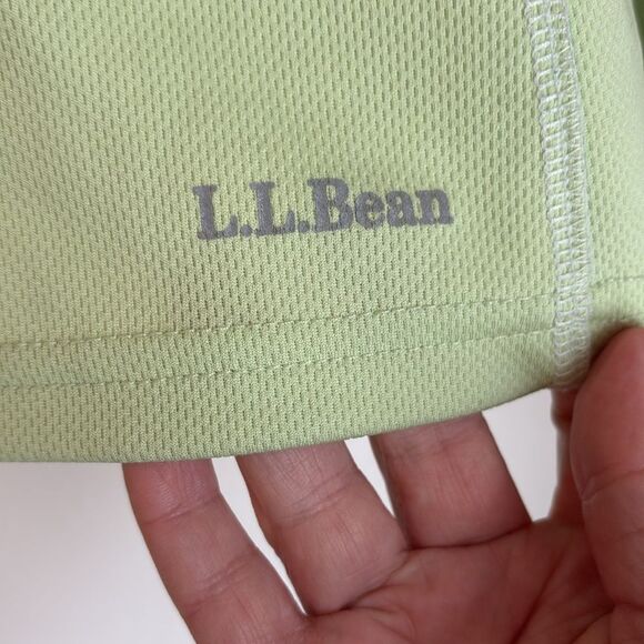 L.L.Bean Light neon Green Quarter-Zip Pullover base layer reflective small GUC - Picture 5 of 8